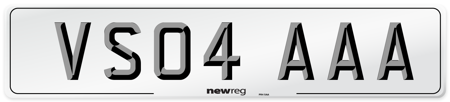 VS04 AAA Number Plate from New Reg